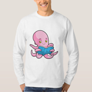Camiseta Octopus na leitura de um livro