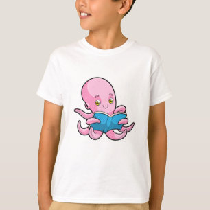 Camiseta Octopus na leitura de um livro