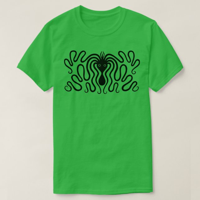 Camiseta Octopus náutico do oceano negro (Frente do Design)