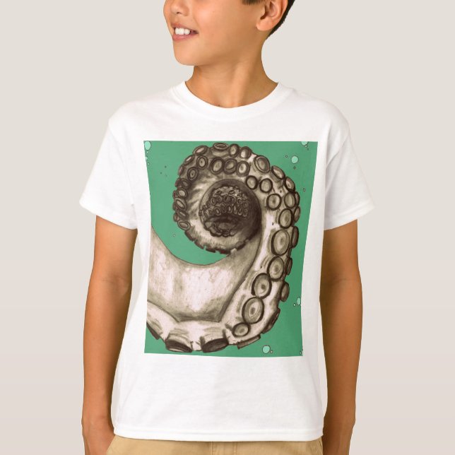 Camiseta Octopus Náutico Verde Vintage Tentacle (Frente)
