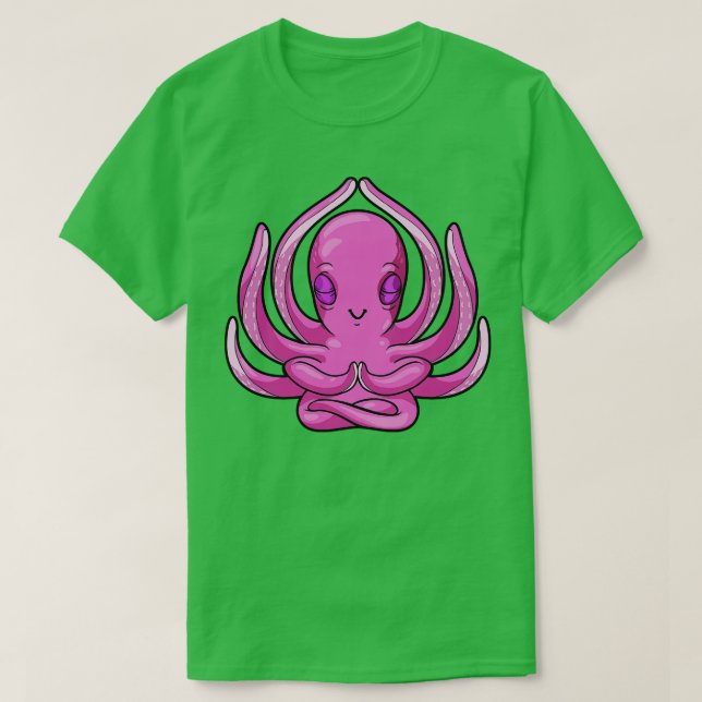 Camiseta Octopus no exercício de Yoga (Frente do Design)