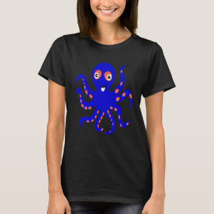 Camiseta Octopus Oceânico azul-cúmulo Halloween Costu