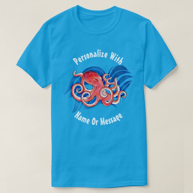 Camiseta Octopus oceânico PERSONALIZADO (Frente do Design)