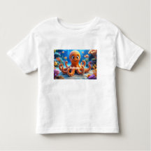 Camiseta Octopus para Bebês Amigos do Oceano