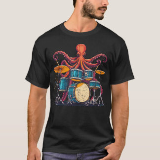 Camiseta Octopus Playing Drums I Drummer Drumming Musician 