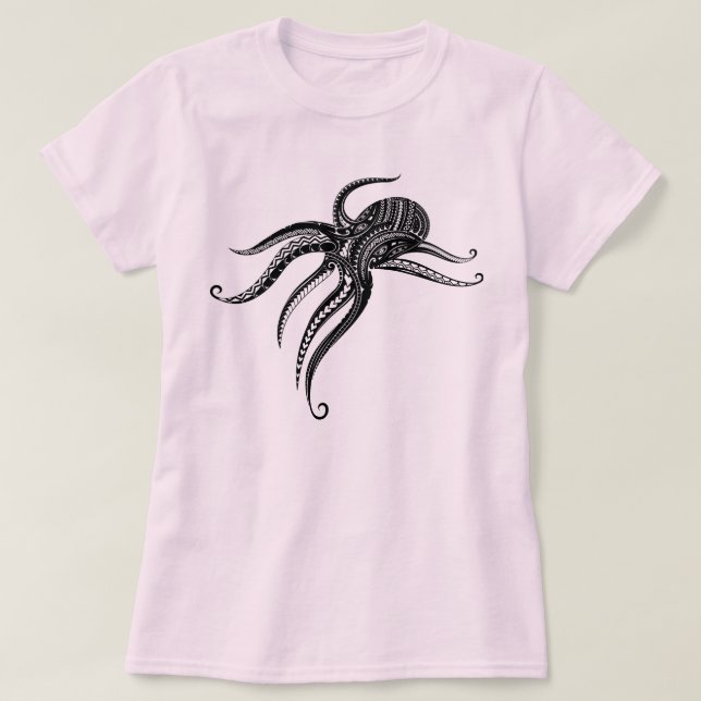 Camiseta OCTOPUS POLYNESIAN TRIBAL Blade (Frente do Design)