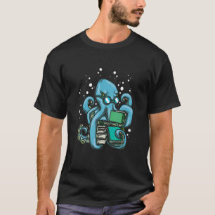 Camiseta Octopus Reader Bookworm Deep Sea Kraken Literatura