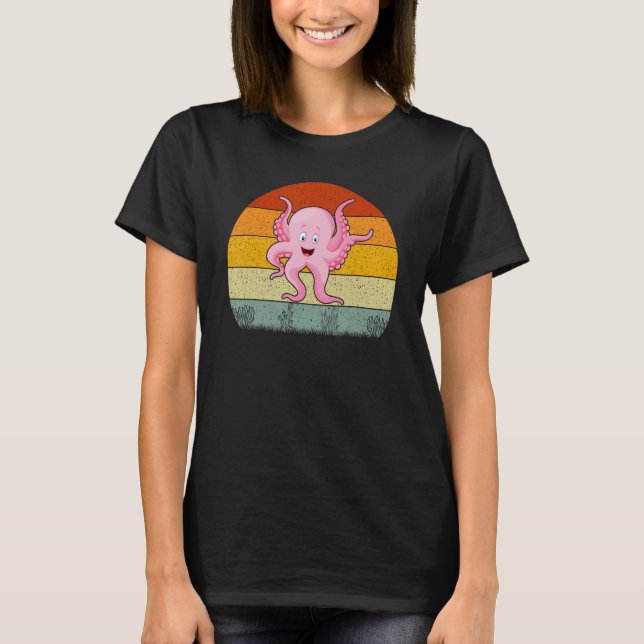 Camiseta Octopus Retro Style Vintage (Frente)