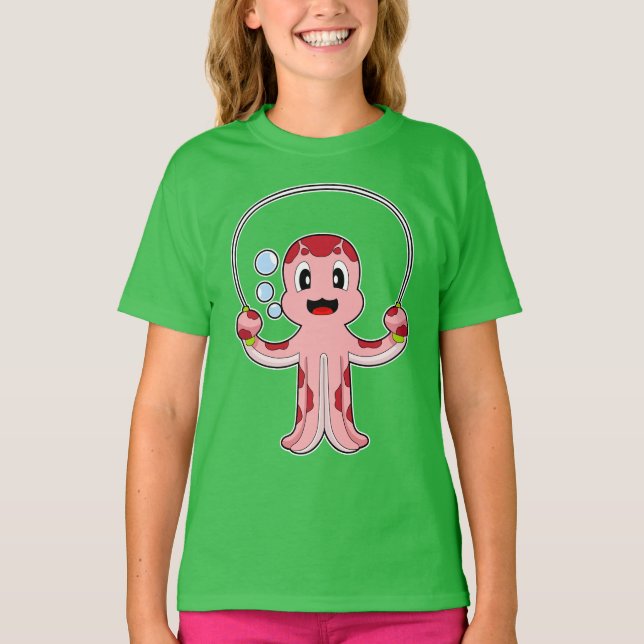 Camiseta Octopus Rope saltando corda (Frente)