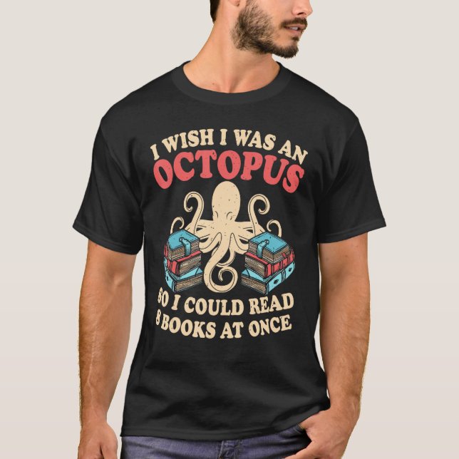 Camiseta Octopus  Spirit Animal Kraken Book And Sea Animals (Frente)