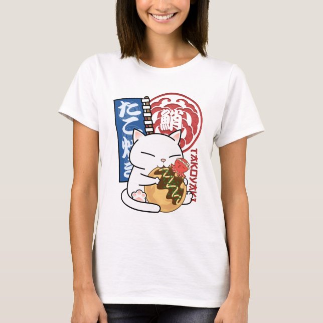 Camiseta Octopus Takoyaki Cat (Frente)