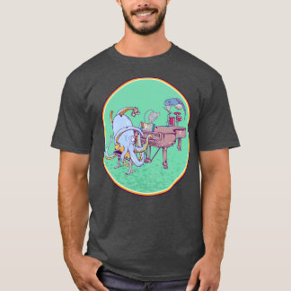 Camiseta Octopus tocando piano
