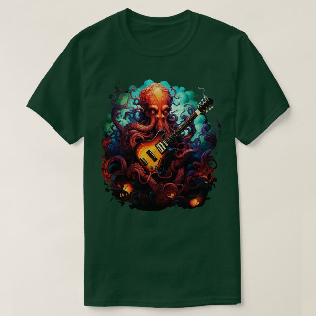 Camiseta Octopus tocando violão (Frente do Design)