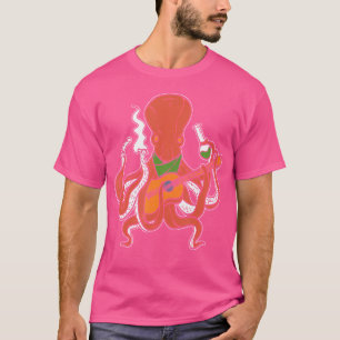 Camiseta Octopus tocando violão-de-guitarra