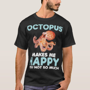 Camiseta Octopus Torna Feliz Comida Animal Oceânica Engraça