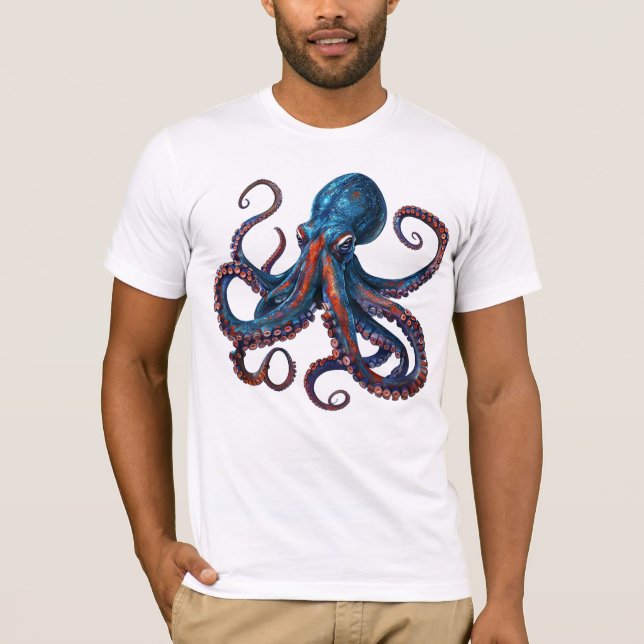 Camiseta Octopus Tshirt - Custom Graphic Tee Mens Womens (Frente)