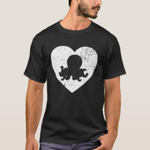 Camiseta Octopus Vintage White Heart Namorados Da