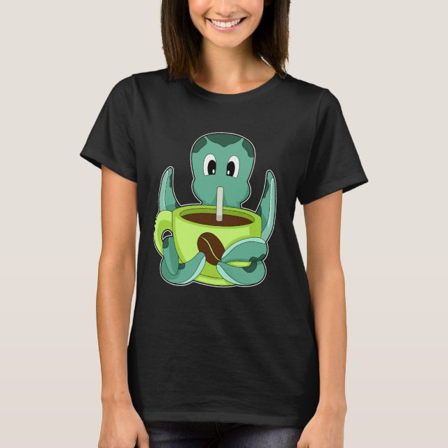 Camiseta Octopus Xícara de café (Frente)