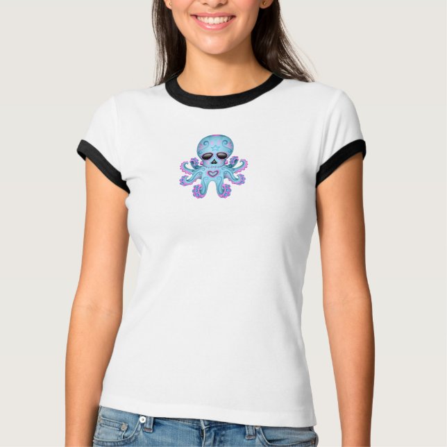 Camiseta Octopus Zombie - Azul (Frente)