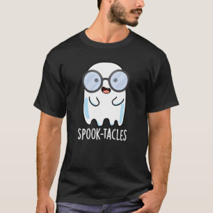 Camiseta Óculos Assustadores Piada de Fantasma BG Escuro