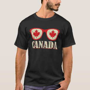 Camiseta Óculos Atingidos Dia do Canadá Orgulhoso Canadiano