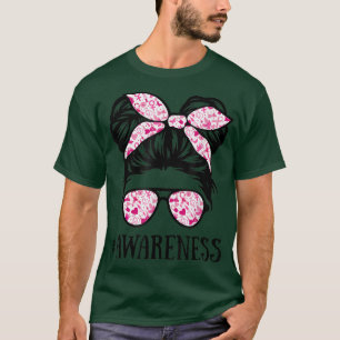 Camiseta Óculos Brilhantes Mensais Vestem Cancer de Mama Ro