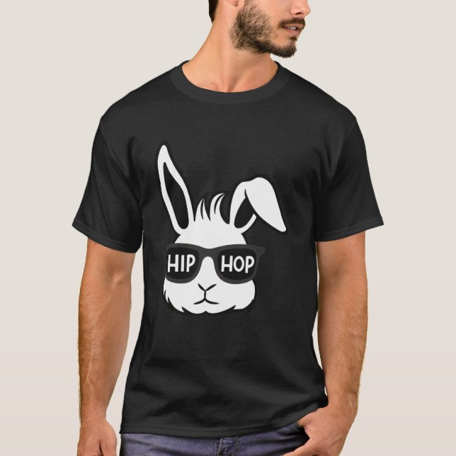 Camiseta Óculos coelhos Óculos coelhos Felzs pascoa Hip Hop (Frente)
