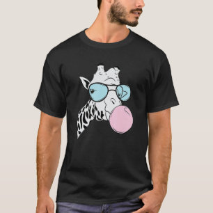 Camiseta Óculos de Bala de Goma de Girafa Presente Divertid