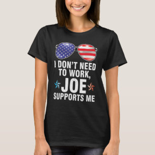 Camiseta Óculos de bandeira dos EUA Não Preciso Trabalhar J