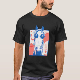Camiseta Óculos de Cavalo Design Abstrato Surreal Címbolos