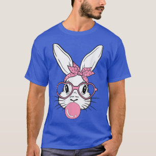 Camiseta Óculos de coração coelhos giros Bublegum para mulh