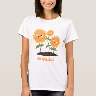 Camiseta Óculos de desenho animados bonitos e felizes