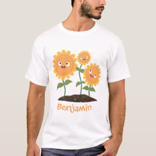 Camiseta Óculos de desenho animados bonitos e felizes