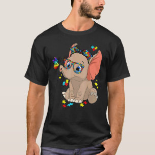 Camiseta Óculos de Elefante Autismo Conscientização Criança