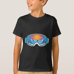 Camiseta Óculos de Esqui Arte Natureza Montanhas Esqui Mini
