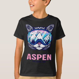 Camiseta óculos de esqui gato de Aspen panorama da montanha
