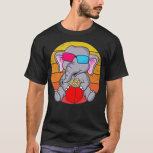 Camiseta Óculos De Filme 3D Com Elefante Retroativo