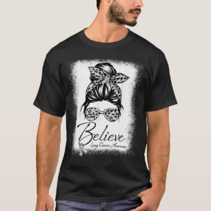 Camiseta Óculos de freio Vestem branco acredite no Cancer p