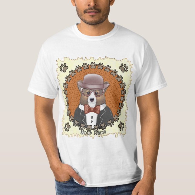 Camiseta Óculos de galsh Corgi (Frente)