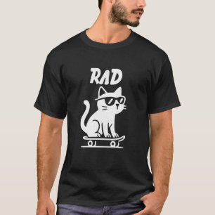 Camiseta Óculos de Gato Divertido Radical Prancha de Skate 