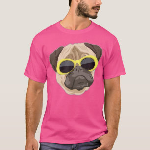 Camiseta Óculos de Influência Engraçados Pug Cão Edm