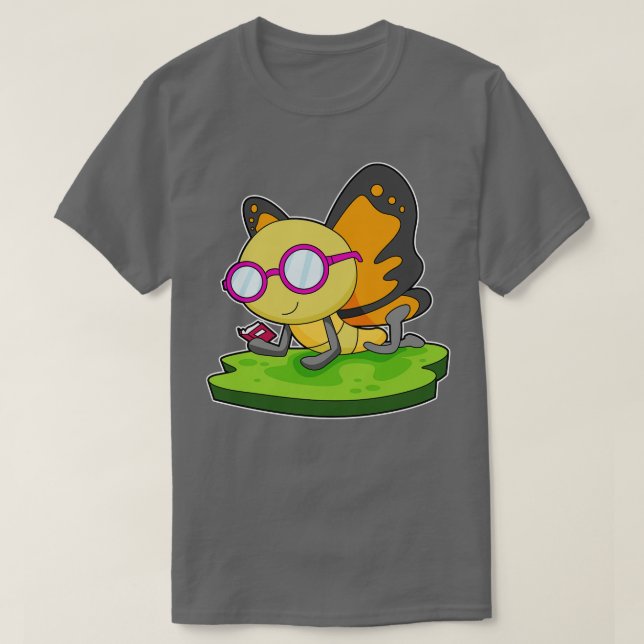 Camiseta Óculos de Livro Borboleta (Frente do Design)