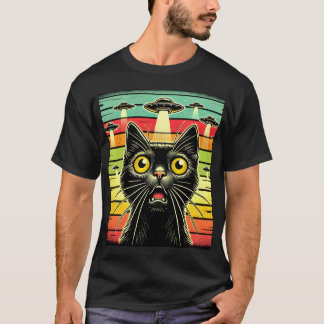 Camiseta Óculos de OVNIs de Gato de Gato Gay Gato de Gato