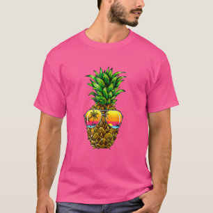 Camiseta Óculos de Sol Abacaxi Aloha Havaí Luau Havaiano Va