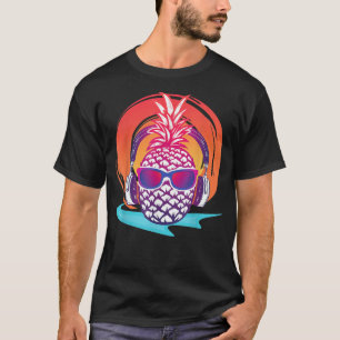 Camiseta Óculos de sol abacaxi havaiano fofo praia Havaí Su