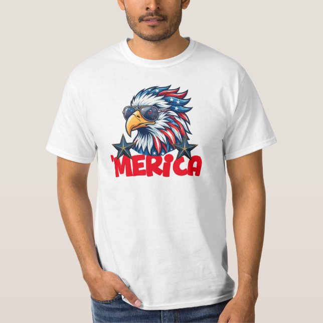 Camiseta Óculos de Sol Águia Careca 'Merica (Frente)