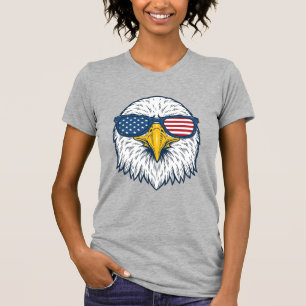 Camiseta Óculos de Sol Águia Patriótica Design Vetorial Vin