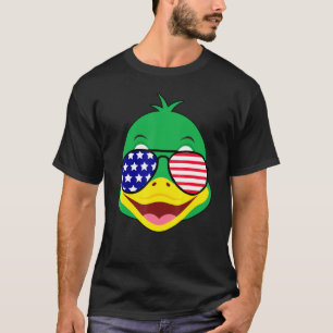 Camiseta Óculos de sol americano 4 de julho rosto de pato f