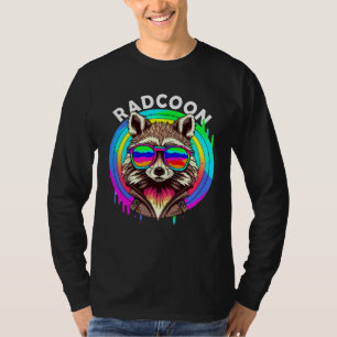 Camiseta Óculos de Sol Animais Rad Racoon Radcoon 80 s Retr