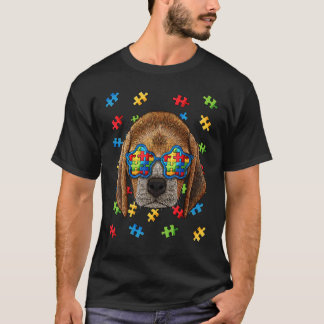 Camiseta Óculos de Sol Autismo Conscientização Beagle Puzzl